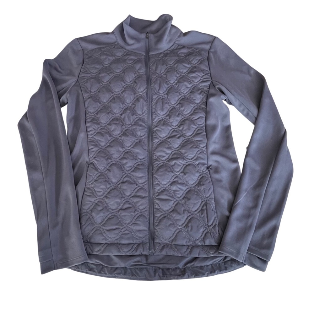 Pebble Beach Dry-Luxe golf Performance Gray Quilted Full Zip Jacket women Medium